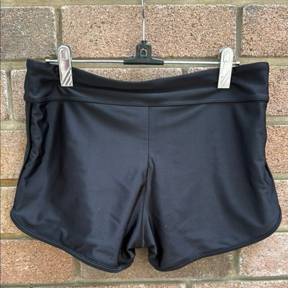 🍒Black Athletic Swim Material Shorts Size Large - Picture 3 of 4